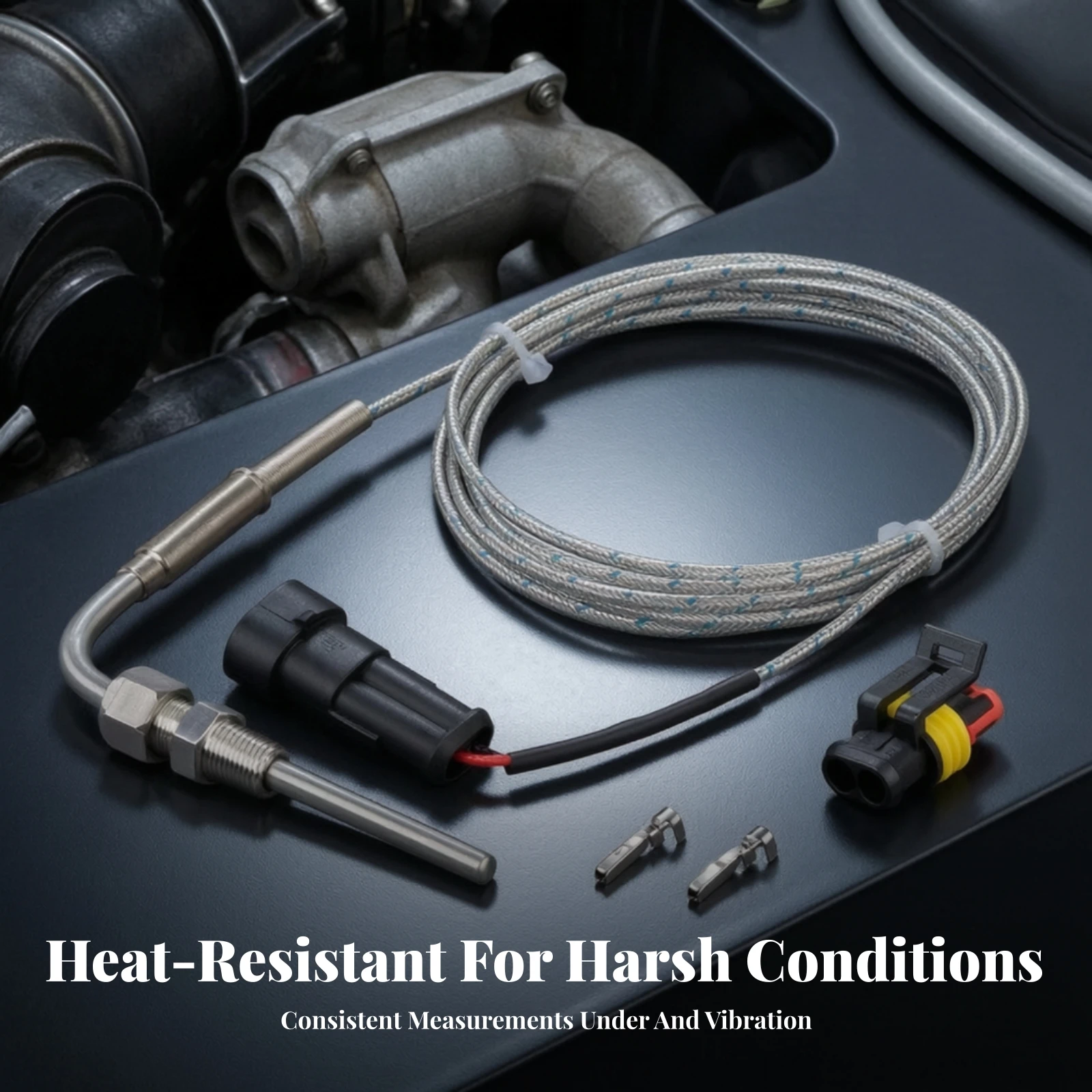 Exhaust Gas Temperature Sensor Stainless Braided EGT Sensor EGT Thermocouple Fast Response K Type Thermocouple Accurate
