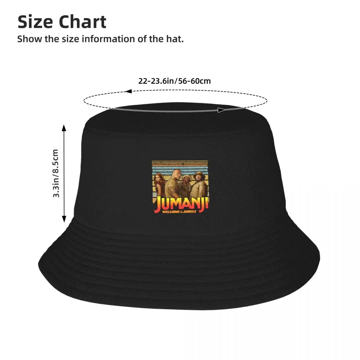 Topi Bucket Juner tim Jumanji baru lucu di dalam topi |-F-| Topi untuk pria wanita