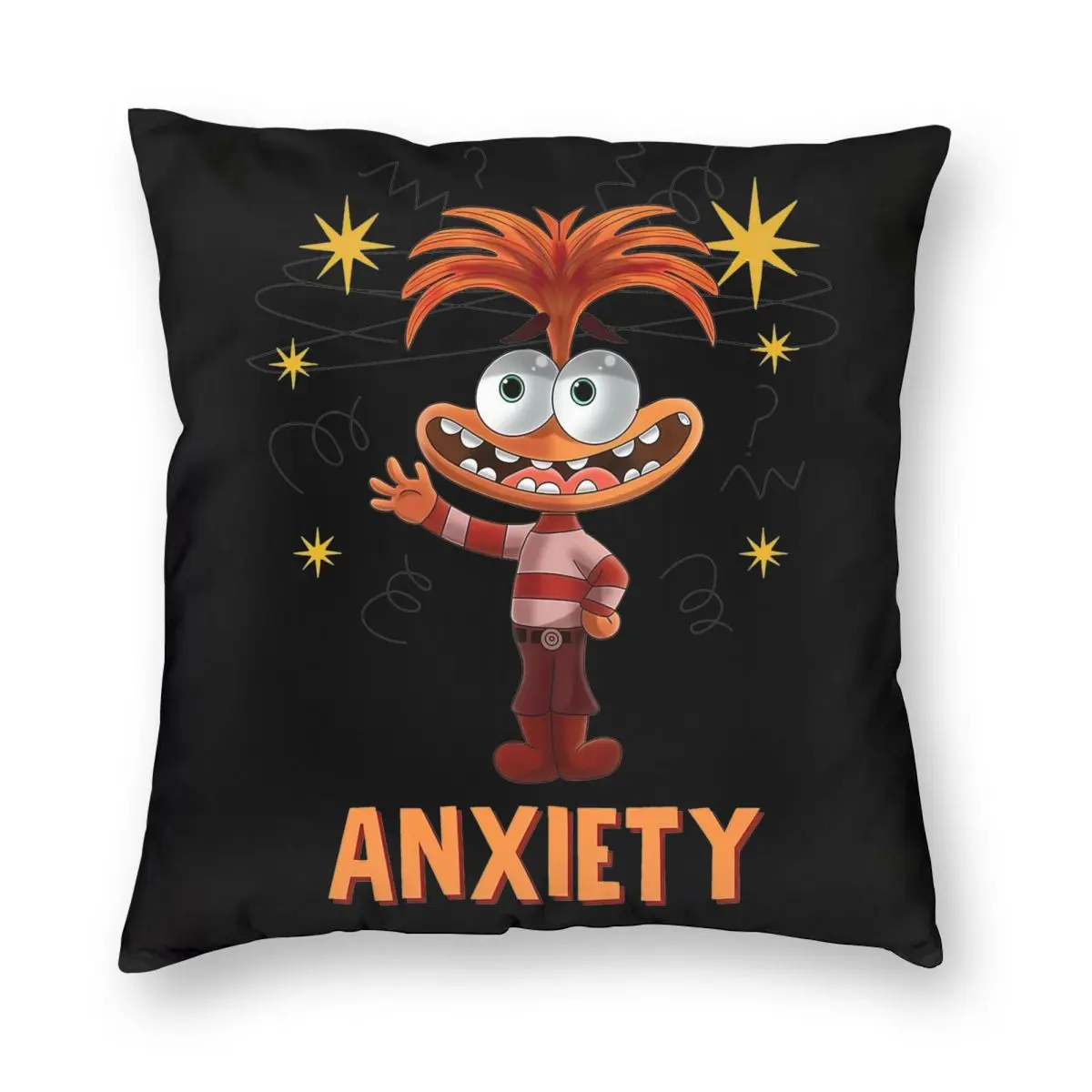 Inside Out Emotions Anxiety Pillowcase Printing Cushion Cover Decorations Cartoon Throw Pillow Case Cover Home Square 45X45cm