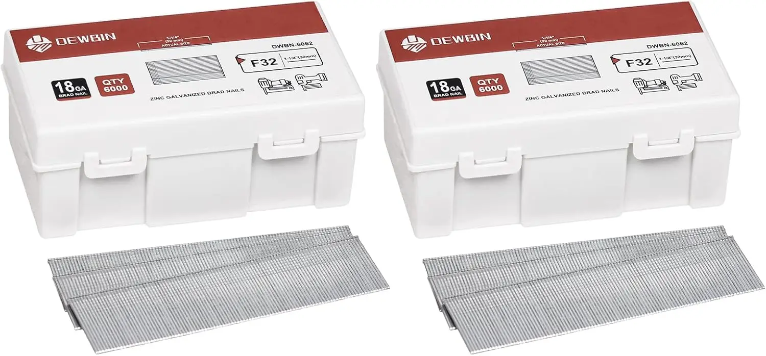 

12000 штук оцинкованных гвоздей-гвоздодеров 1-1/4 дюйма, 18 калибра для пневматических и электрических гвоздезабивателей