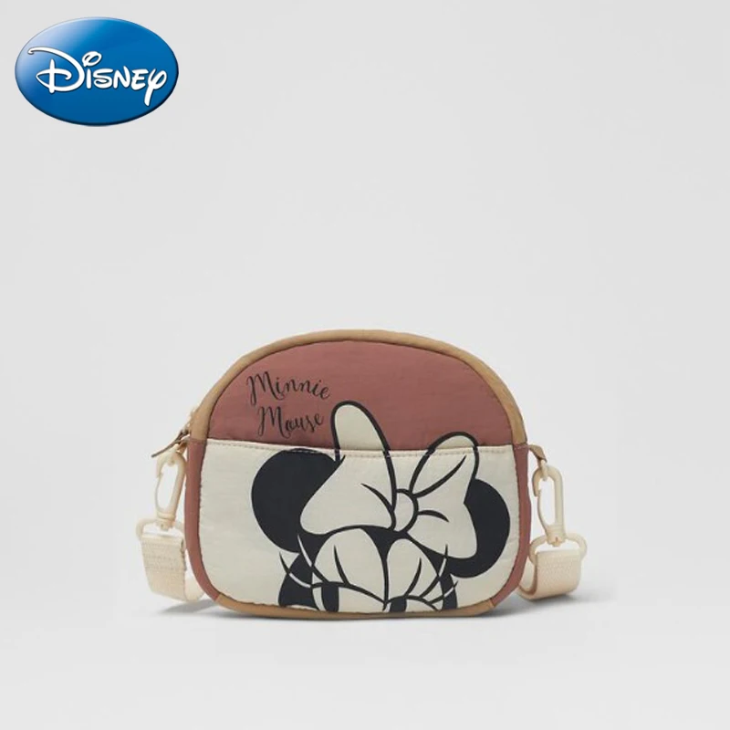 Disney Lightweight Down Material Cartoon Cute Mobile Phone Shoulder Bag Women\'s Minnie Tiara Personalized Small Crossbody Bag