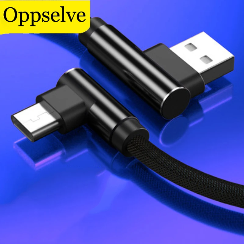 USB Type C Fast Charging L Shape Micro USB Cable Data Cord for Huawei P40 P30 Pro Sumsang S20 Plus Note 20 Xiaomi Redmi Series