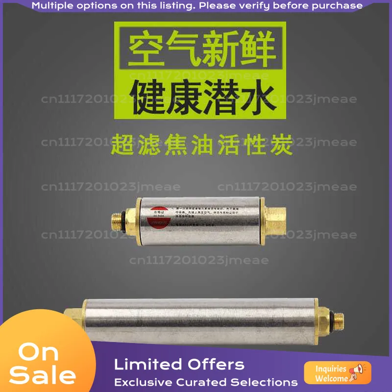 304 Stainless Steel Extended Air Filter Canister with Activated Carbon for Diving