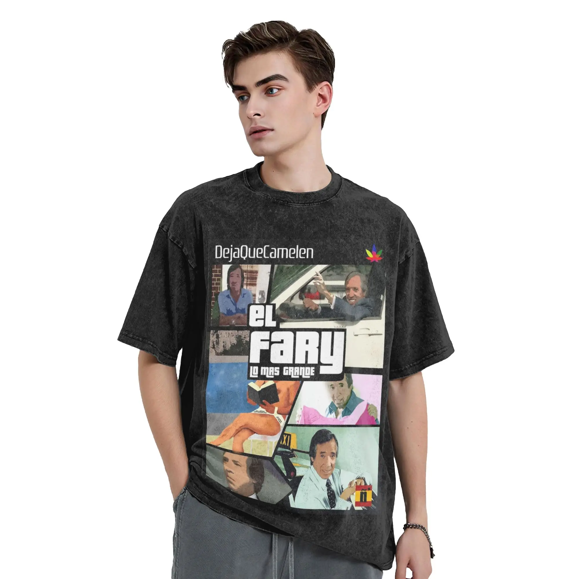 Camiseta El Fary para hombre, camiseta informal 100% algodón, camisetas españolas con cuello redondo, camisetas de manga corta estampadas