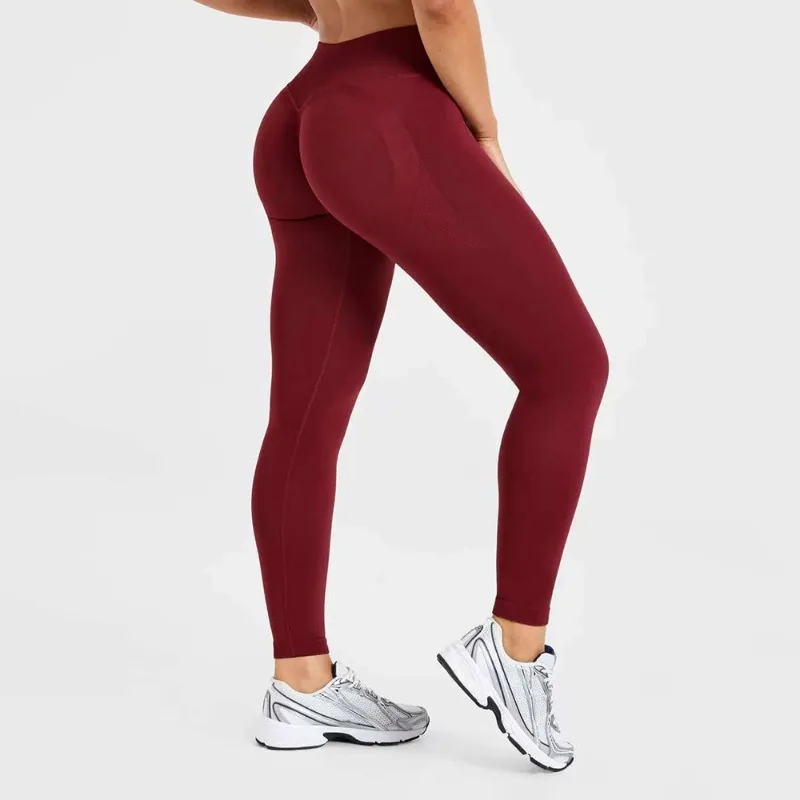 New High Waisted Yoga Leggings Women Solid Seamless Trousers High Elastic Sexy Hip Liftting Workout Running Fitness Pants