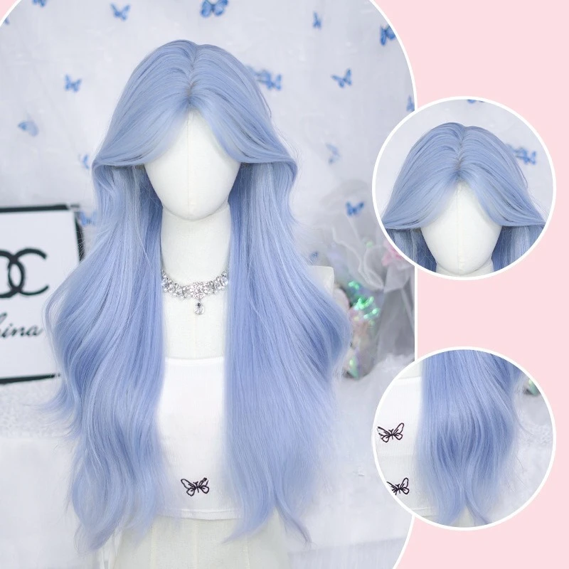 

wig lolita long curly hair full set of head women's simulation personalized wig two-dimensional cos long hair full head cover