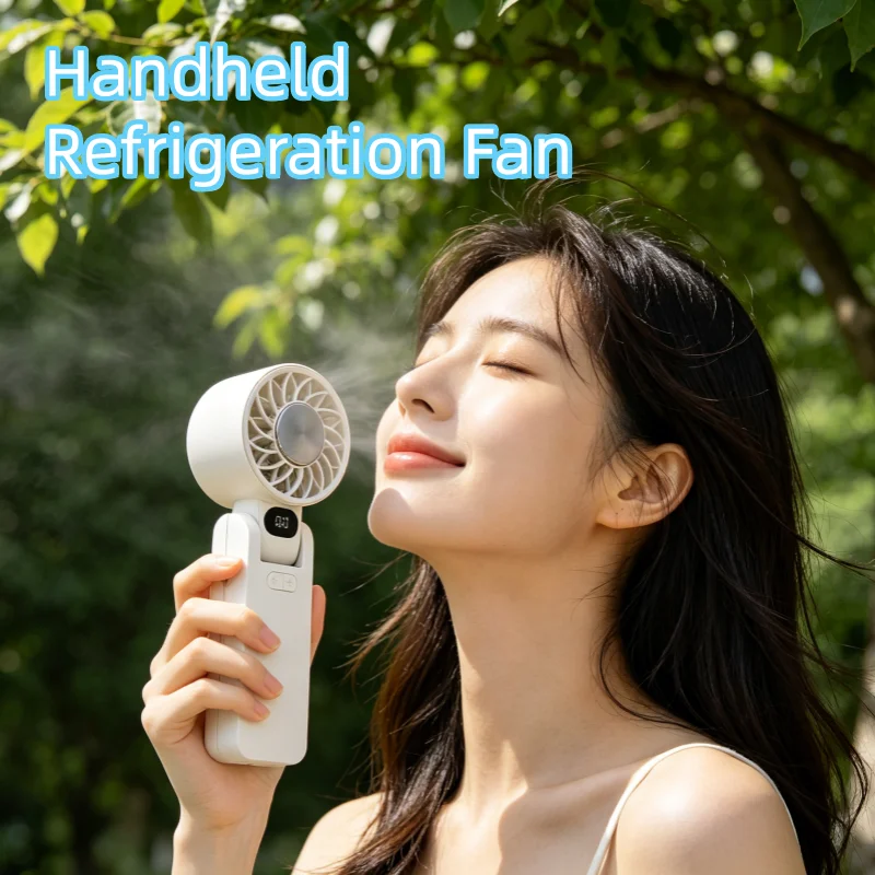 Portable High Speed Handheld Cooling Fan 4000mAh USB Rechargeable with 100 Adjustable Wind Speeds Mini Foldable Turbo Air Cooler