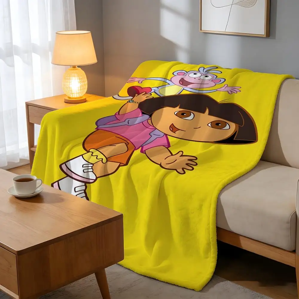 Throw High-Density Short Plush Blanket For Sofa Nap Air-Conditioned Room Soft Skin-Friendly Dora The Explorer