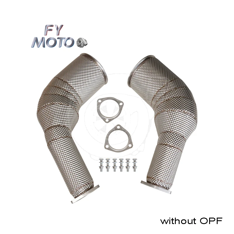 For  RS6 RS7 C8 4.0 TFSI V8 2019+ Catted Downpipe with Heat Shield