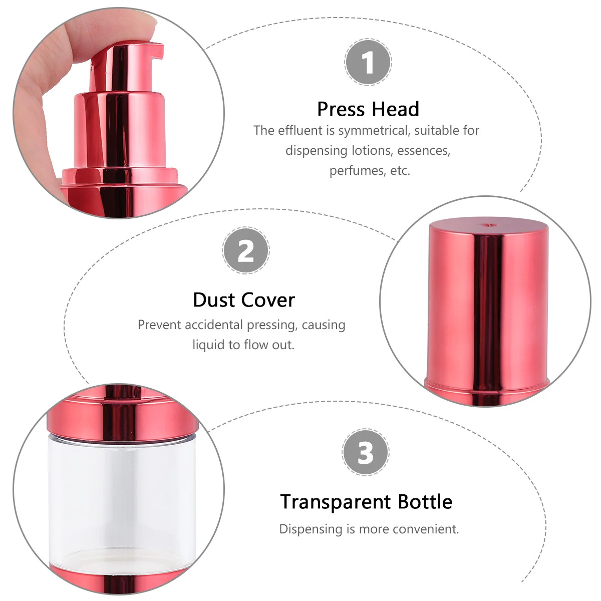 6Pcs 15ml Plastic Lotion Bottles Storage Elegant Travel Set Durable Lightweight Leakproof Subpackaging