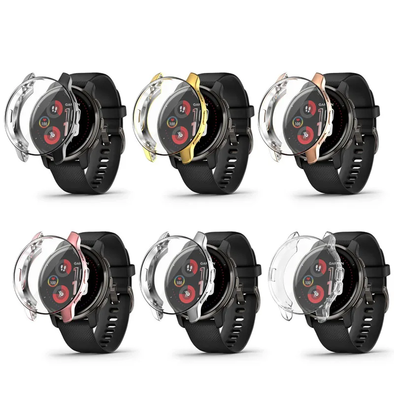 TPU miękki ekran futerał ochronny Shell Film dla Garmin Vivoactive 4/4S Venu 2/2S 40mm 45mm zderzak Vivoactive4 Venu2 Plus okładka