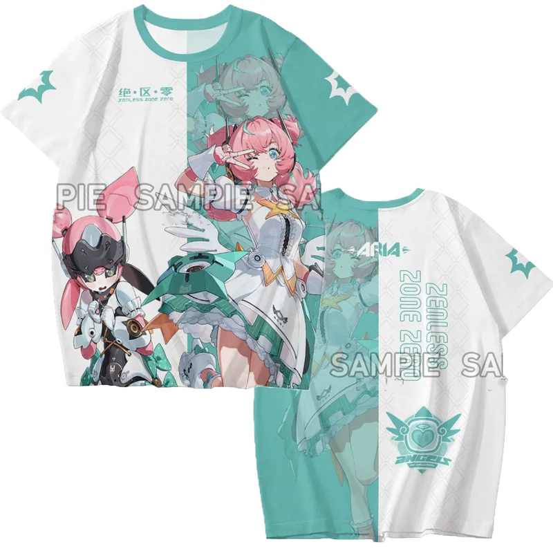 New Game Zenless Zone Zero Men's 3D Aria T-shirt Fashion Cool Daily Unisex Anime T shirt Street Personality Short Sleeve Y2k Top