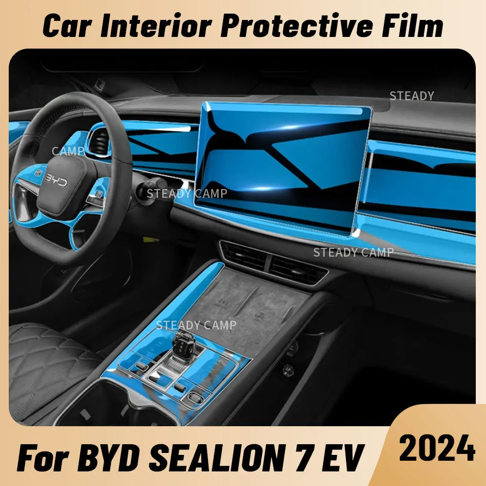 Auto Anti-scratch Car Interior Center Console Media Dashboard Navigation TPU Protector Film For BYD SEALION 7 Electric 2024