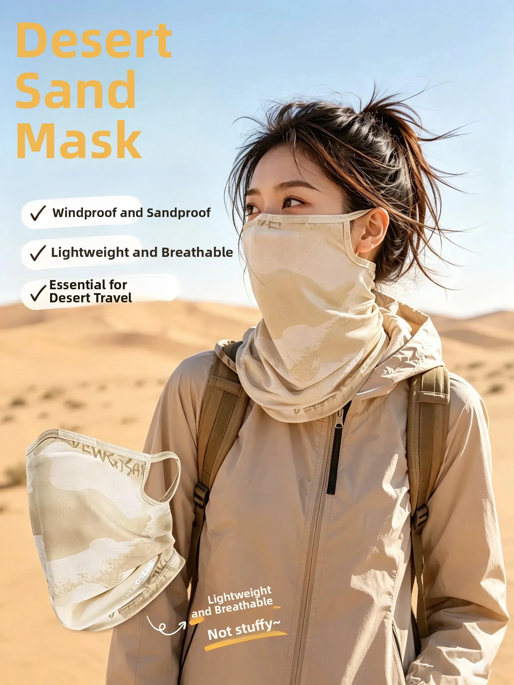 Magic Desert Travel Ice Silk Scarf Neck Protection Adult Men Women Breathable Scarf UV Protection Sandproof Face Mask Unisex
