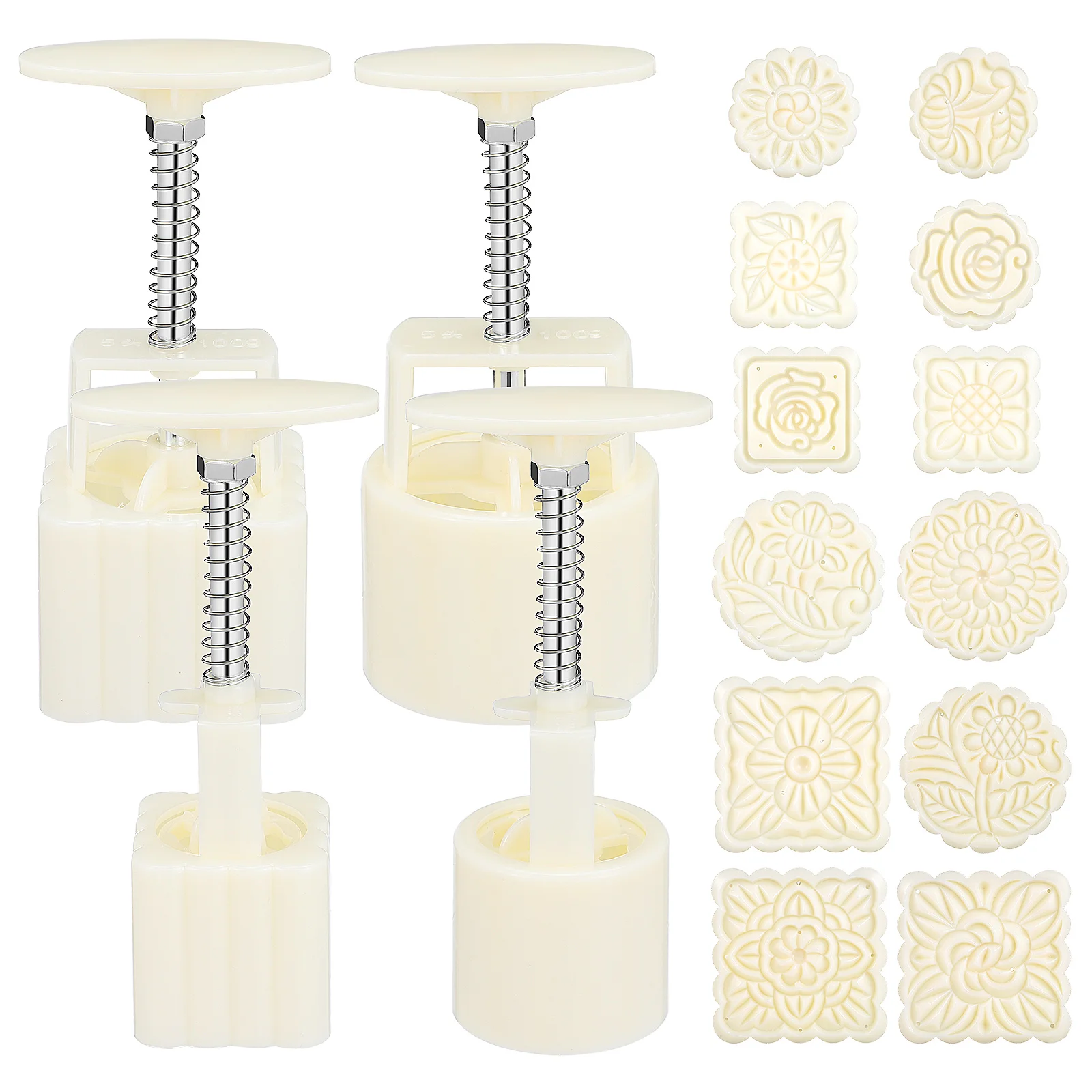 

1 set 1 Set Mooncake Mold Press Diy Hand Press Tool Baking Supplies Flower Pattern Stamp Molds Safe Abs Material Cake Making Kit