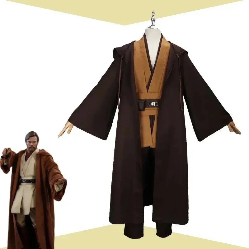 2024 New Version High Quality Star Soft Polyester Wars Costume Halloween Jedi Classic Knight Playing Obi Wan Kenobi Cos Costume