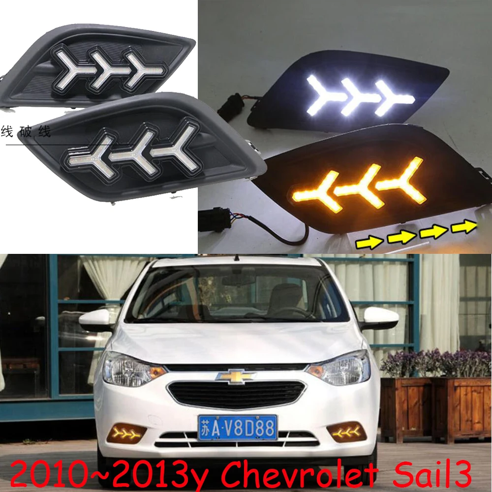 

car bumper sail3 headlight Sail daytime light 2010~2013y DRL car accessories LED headlamp for Sail fog light