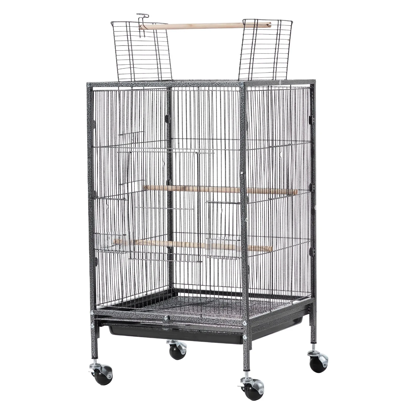 

Bird Cage with Open Flat Top, 18 x 18 x 30 inch, Wrought Iron Design