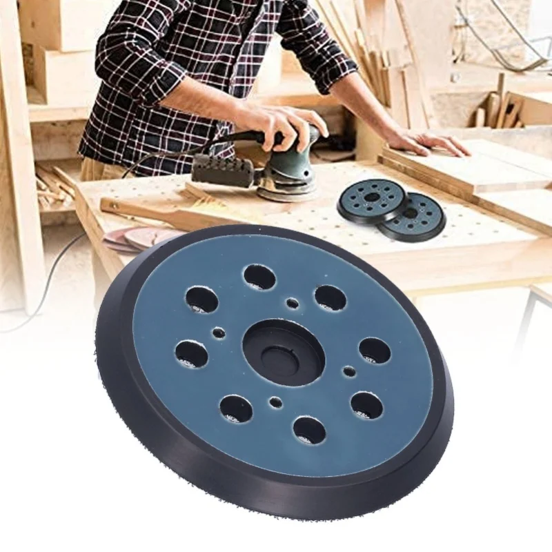 

2 шт., сменная подложка для шлифовальной машины, орбитальная подложка с крючком и петлей для шлифовального станка, 8 отверстий, 4 глаза, 5 дюймов