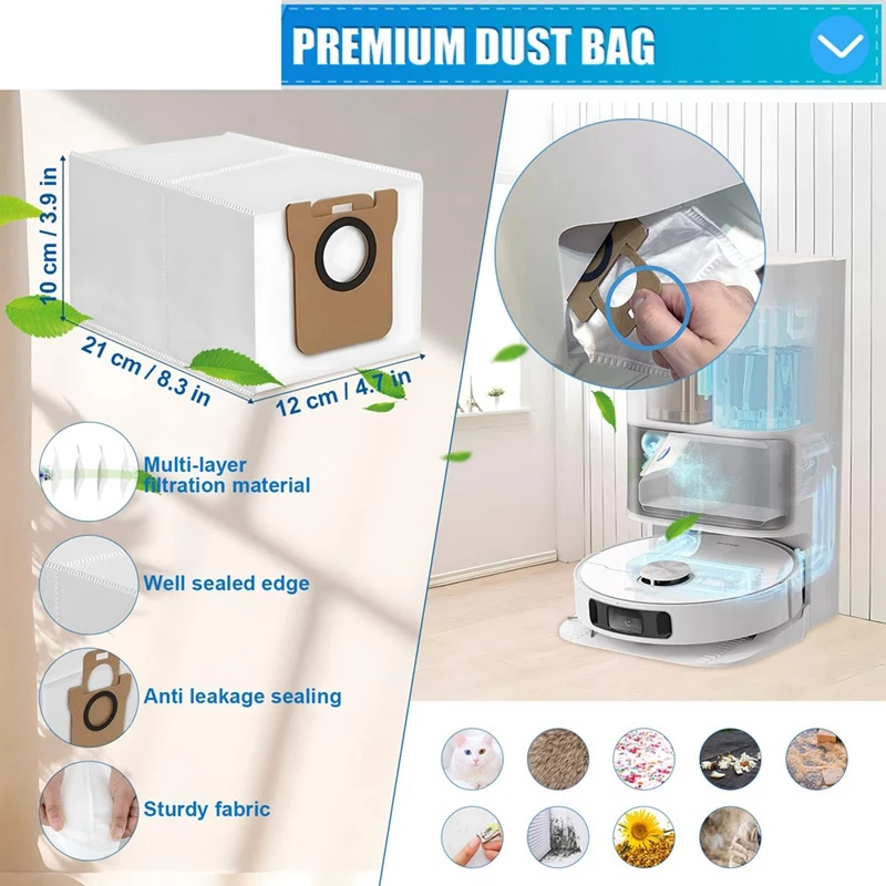 Accessories Kit Replacement For Dreame L20 Ultra / X20 Pro / X20 Pro Plus Robot Parts,Main Brush Dust Bags, Hepa Filters