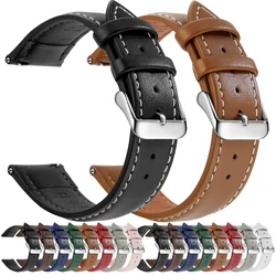 SAMCO Top Gain Echtleder-Uhrenarmband, Schnellverschluss 18 mm/20 mm/22 mm Uhrenarmbänder, passend für Samsung Galaxy Watch, Huawei Watch