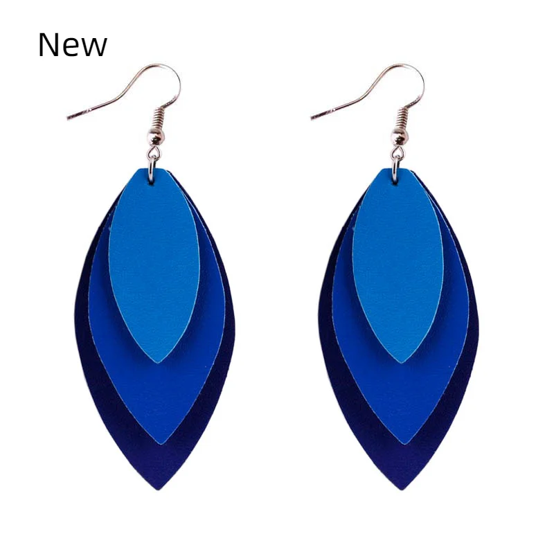 

Oval Leather Marquise Statement Earrings for Women Fashion Jewelry Wholesale