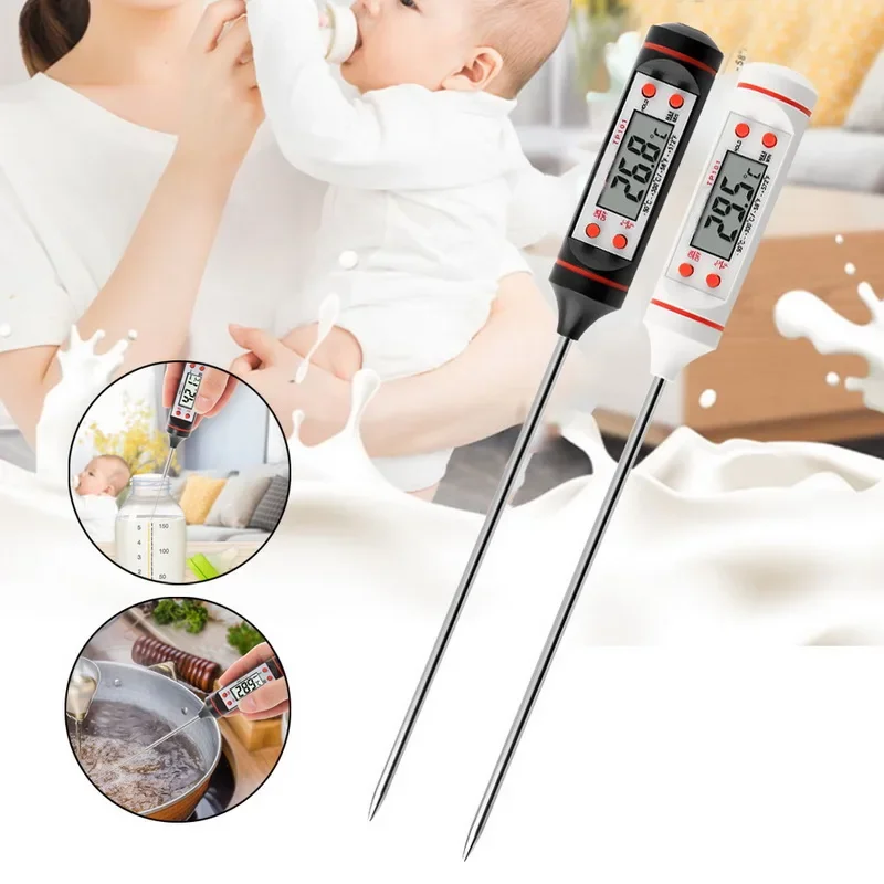 Kitchen Digital BBQ Food Thermometer Meat Cake Candy Fry Grill Dinning Household Cooking Thermometer Gauge Oven Thermometer Tool