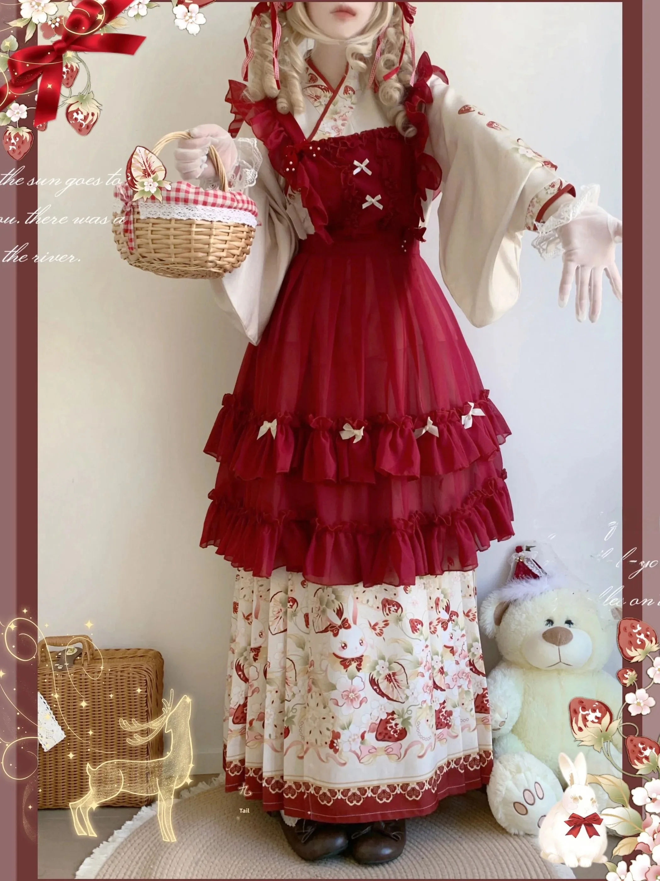 Original Han-Yue Style Women's Tang Suit with Paopaosleeve And over Skirt Set Spring 2026 Ethnic Fashion Stage Costume