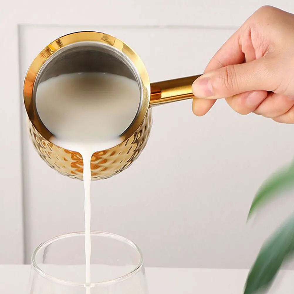

1pc Golden 600Ml Traditional Turkish Pot Vintage Metal Cezve Maker For Home Cafe Stove Top Tea Maker Milk Warmer Butter