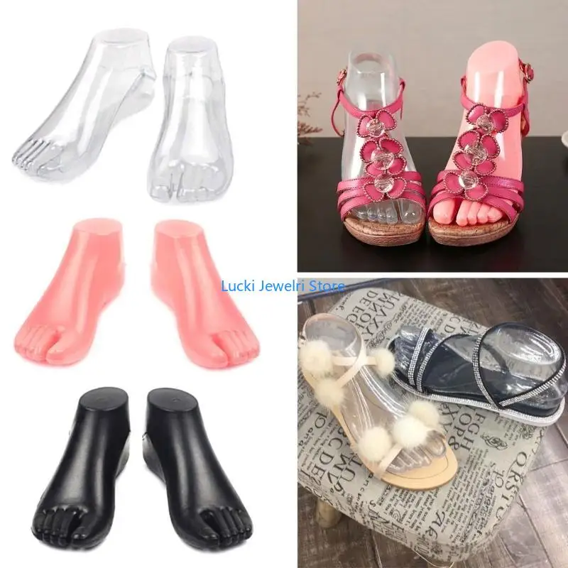 

193E Plastic Shoe Brace Short Foot Mold Slippers Sandal Brace Boat Socks Mold Handmade Female Model Props Foot Support