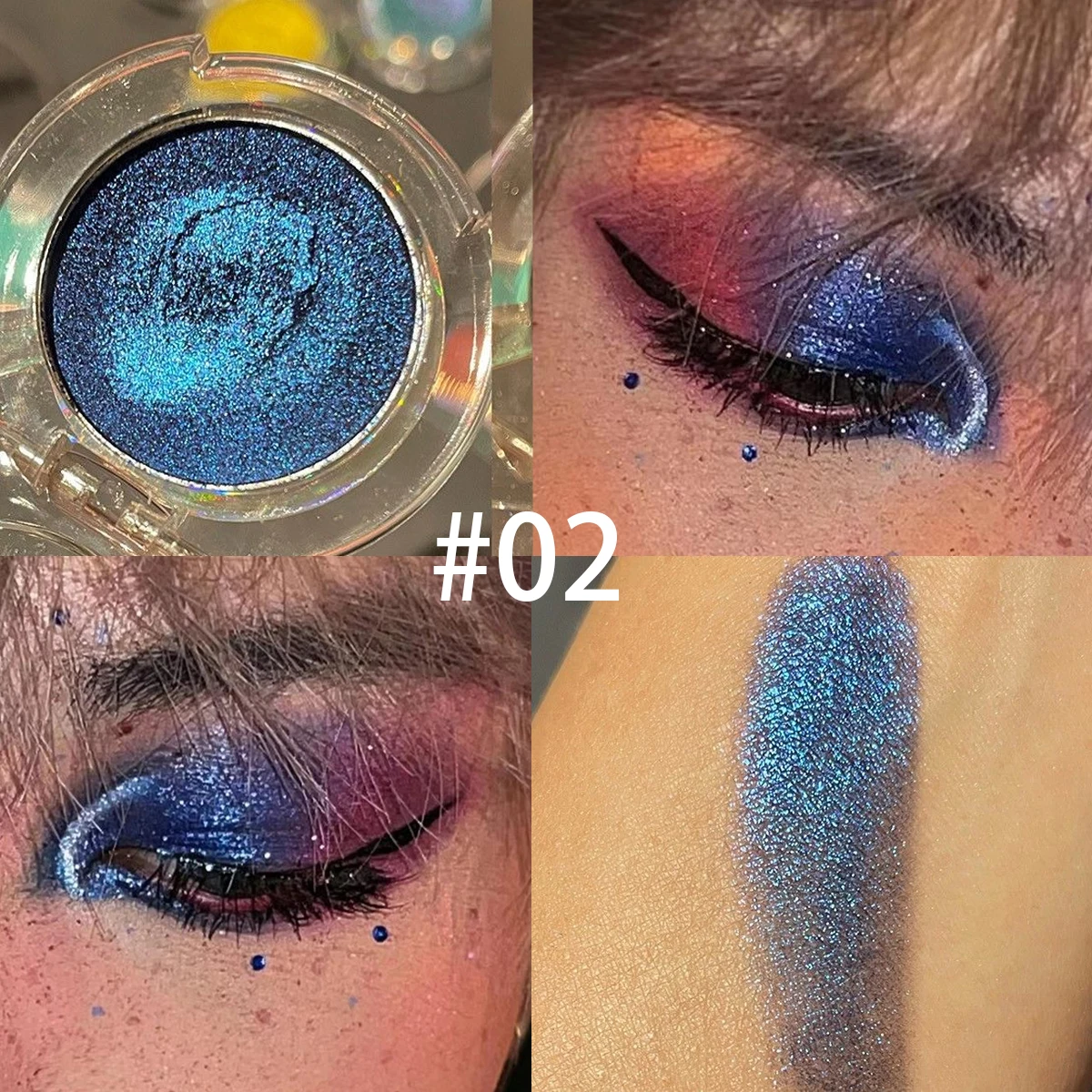 Chamäleon-Multichrom-Lidschatten, Farbwechsel, Duochrom, metallischer Glitzer, hochpigmentiertes gepresstes Pigment für Augen-Make-up und Cosplay