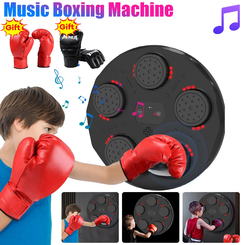 

Smart Music Boxing Machine Wall LED Lighted Type-C Charging Boxing Machine Kid Sports Fitness Boxing Equipment（ No Bluetooth）