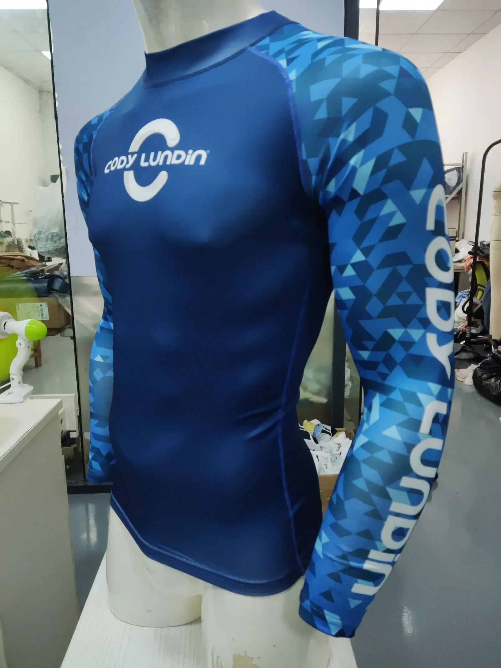 CODY LUNDIN Gym Clothes Mens Long Sleeve Rashguard Upf 50 Sun Protection Surf Shirt Quick Dry Swimming Breathable Tight T-shirt