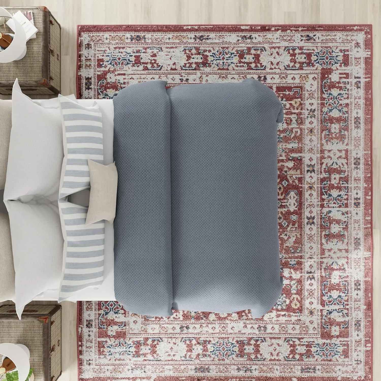 

Gabriel Collection, Gl55B, Cardinal Sundara, Red/Beige, 8' X 10', .4"" Thick, Area Rug, Soft, Durable, Vintage Inspired,