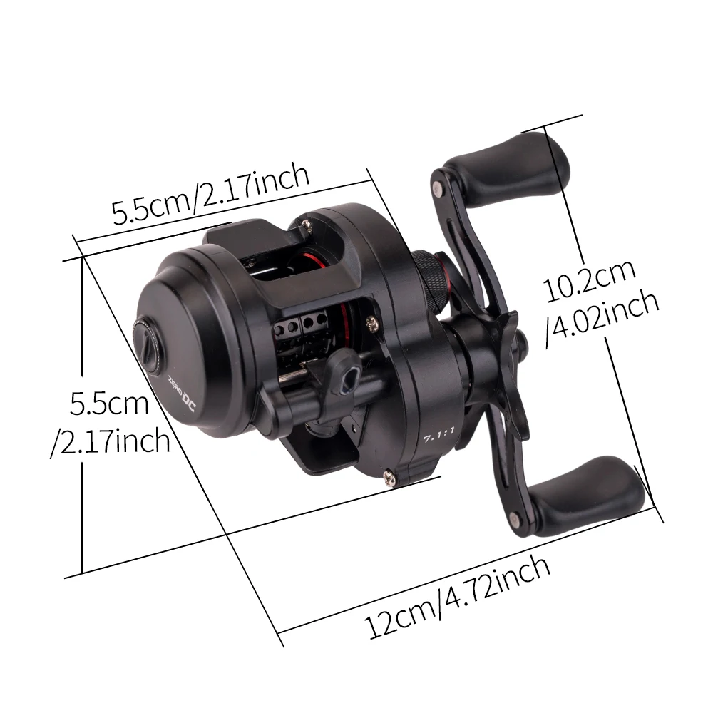 FISHINGFANS DC-ROUND Baitcasting-Angelrolle 7+1BB DC Trommelrolle Messingzahnräder Salzwasser 156g Ultraleichte Frischwasser- und Meeres-Angelrolle – Detail 11