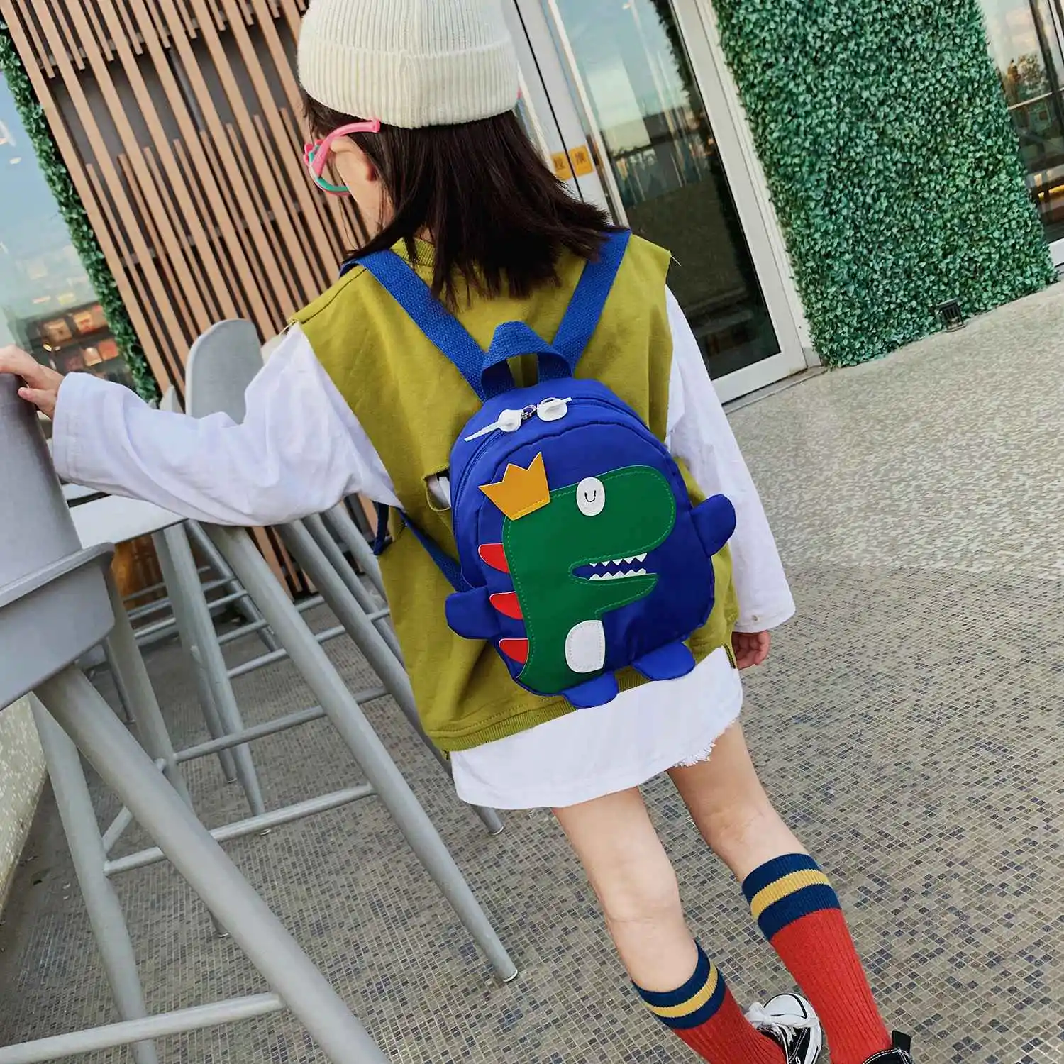 Cute Kids Kindergarten School Bag 3D Cartoon Dinosaur Mini Backpack New Baby Boy Girl School Bag Blue