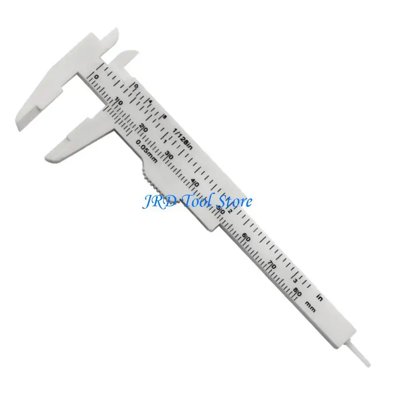 A2UD 4PCS 80 mm 미니 플라스틱 캘리퍼 버니어 캘리퍼 캘리퍼 이중 스케일 슬라이딩 게이지 측정 도구 학생 사무실 사용