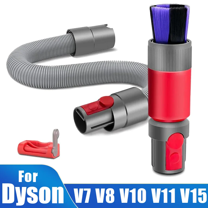 For Dyson V7 V8 V10 V11 V15 Vacuum Cleaner Attachment, Scratch-free Dusting Brush  Flexible Extension Hose Replacement Parts