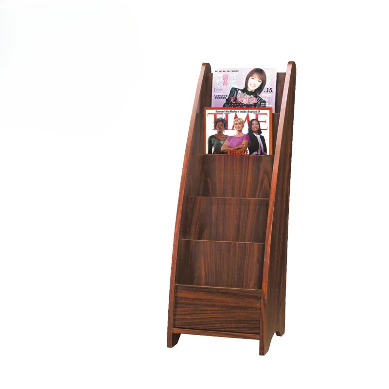 Hotel supplier vertical wooden magazine display rack information rack