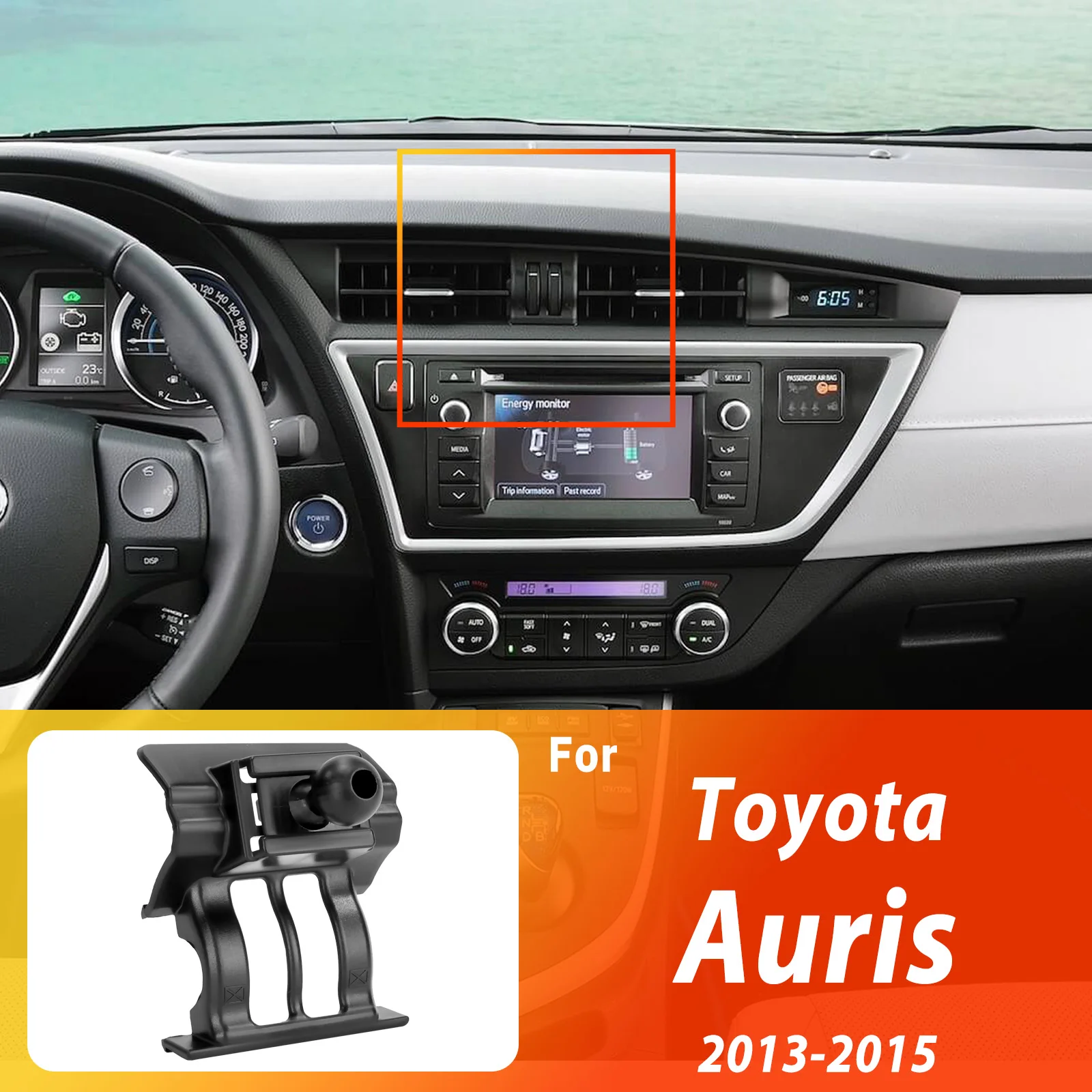 Suporte Magnético para Telefone Projetado para Toyota Auris 2013-2015 com Carregamento Sem Fio e Liberação com Um Toque