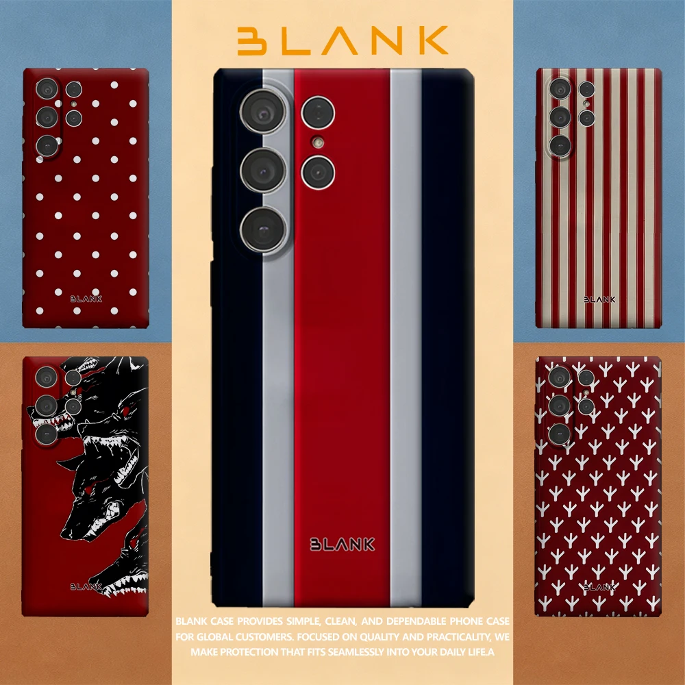 Red White Navy Stripes For Samsung Galaxy S26 S25 S24 A56 A36 Phone Case Protection Cover for Women Girl Blank
