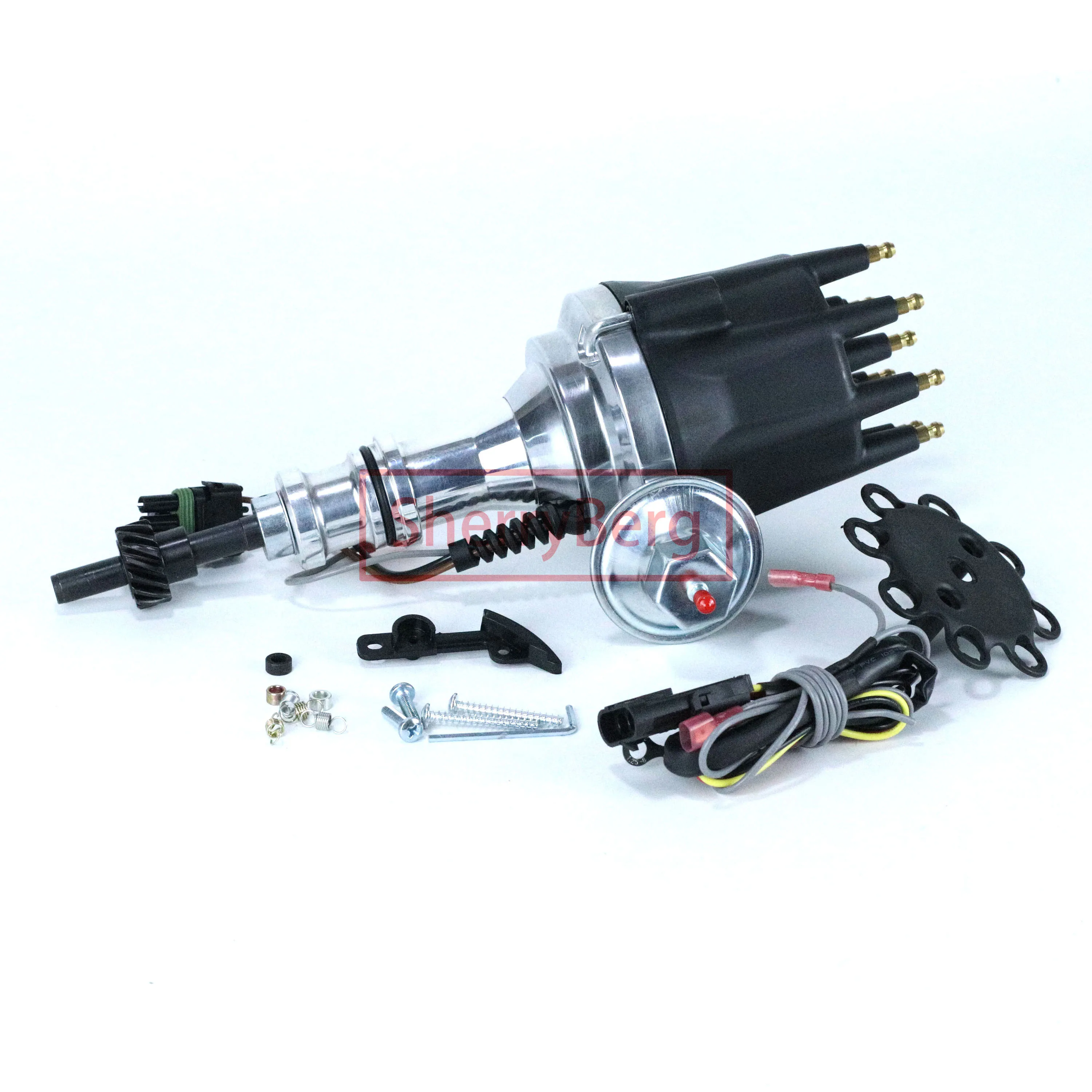 SherryBerg New Complete Electronic Distributor 221/260/289/302 Small Block for Ford Pro Series Ready to Run Black CapTop Quality