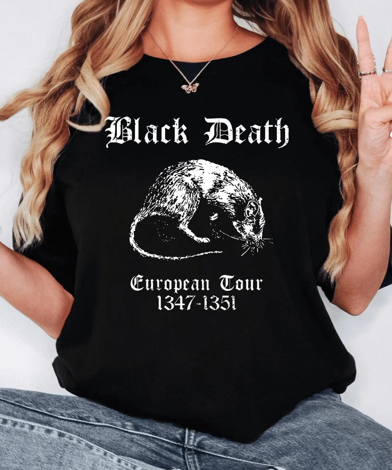 Black Death European Tour 1347- 1351 Vintage Graphic Shirts, Retro Gothic Mediev