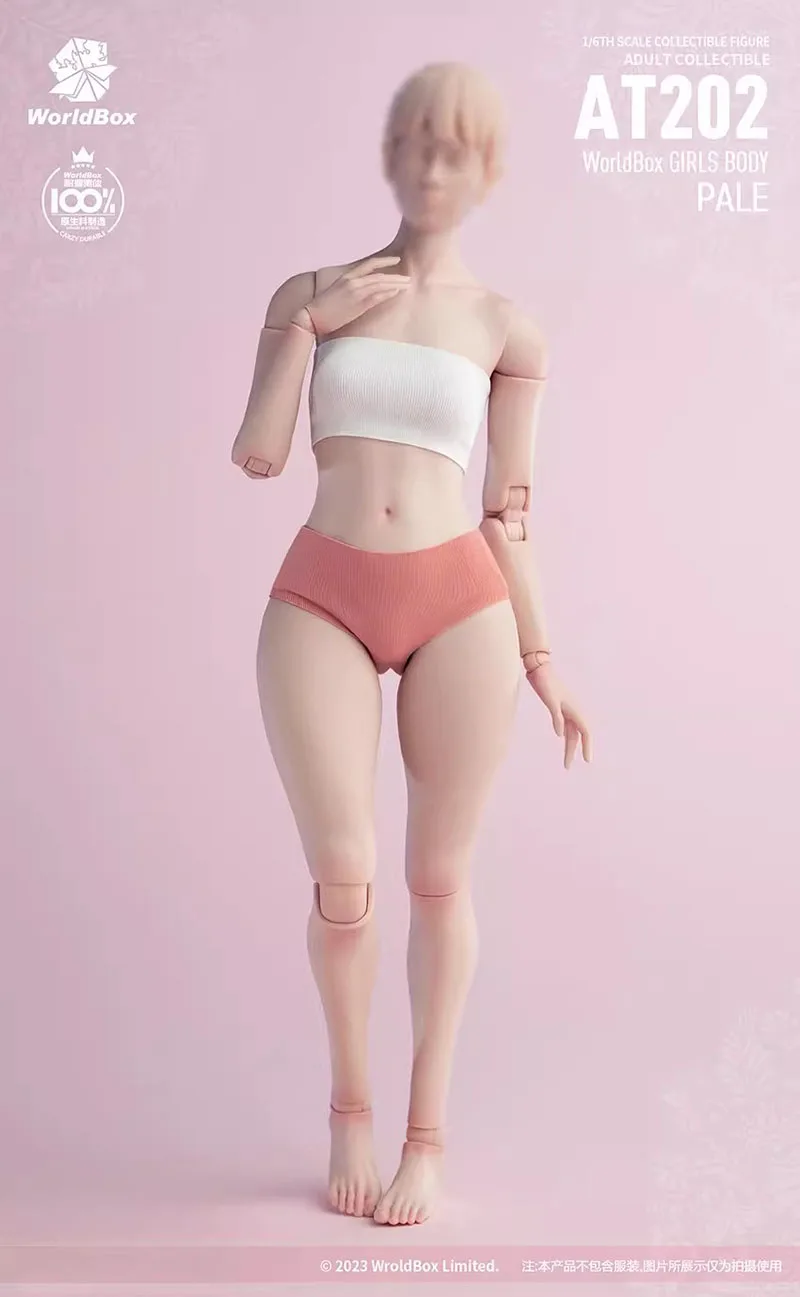 Worldbox AT201 AT202 1/6 Scale Female Flexible Body Normal Fat Leg 12\'\' White Suntan Skin Action Figure Model Tpys for Woman