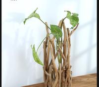 Handmade Wooden Glass Vase Hydroponic Desktop Flower Arrangement Container Decorative Vases Ornament Decor Crafts