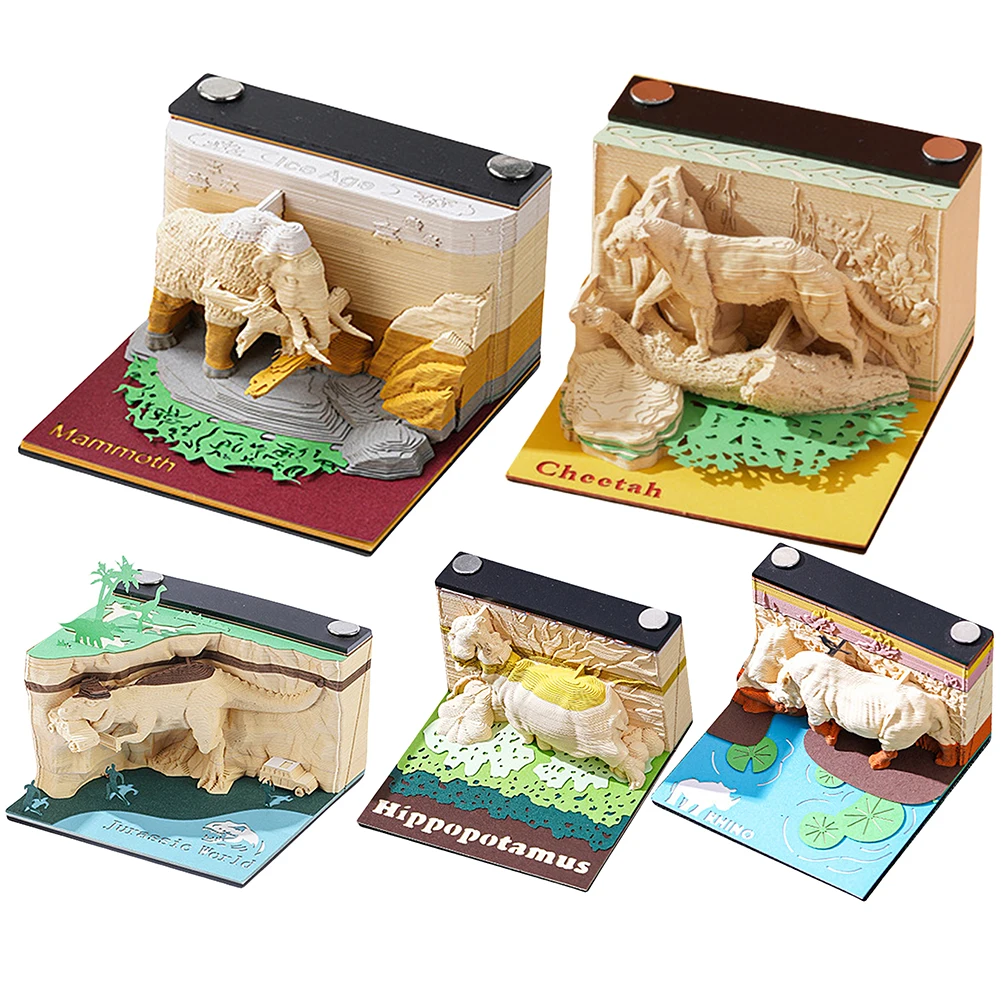 2025 Tear Away Calendar Panoramic Hand-Torn Paper Carving 3D Art Calendar Paper Carving 2025 Calendar Memo Pad Desktop Ornaments