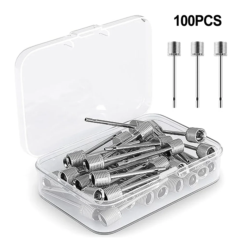 

100pcs Basketball Accessories Sports Ball Air Pump Needle Football Inflatable Air Valve Adapter Soccer Team Entertainment