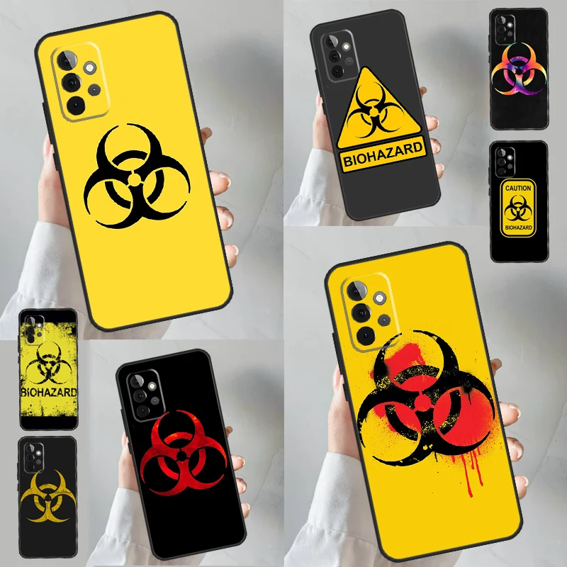 Biohazard Symbol Logo Cover For Samsung Galaxy A53 A33 A13 A12 A32 A52 A14 A34 A54 A15 A25 A35 A55 A71 A51 Case