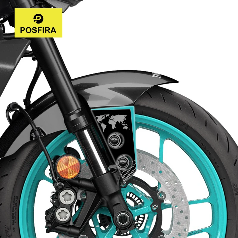 POSFIRA Motorcycle Front Fender Sticker 3D Resin Decals for Yamaha MT09 MT 09 MT-09 SP 2021 2022 2023 2024 2025 Accessories
