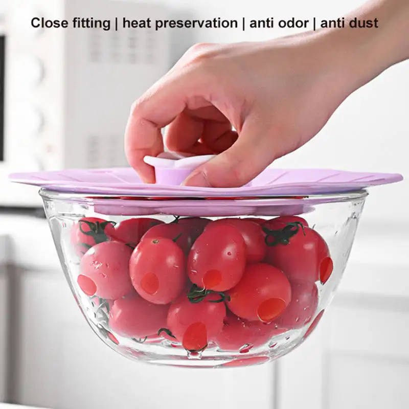 1pc BPA-Free Silicone Lids for Microwave, Bowls, Cups, Pots, and Pans - Keep Food Fresh and Safe